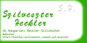 szilveszter heckler business card